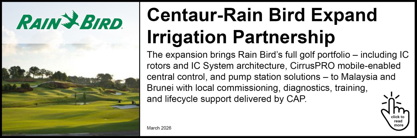 Centaur-Rain Bird Expand Irrigation Partnership