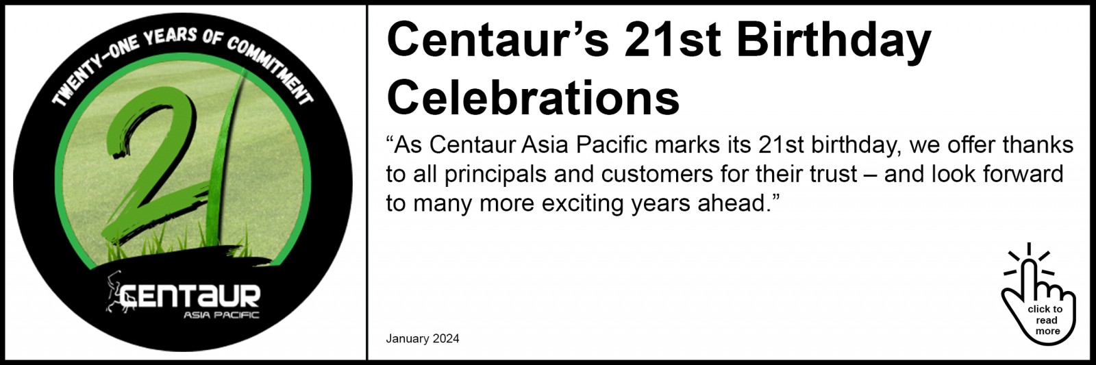 Centaur&rsquo;s 21st Birthday Celebrations